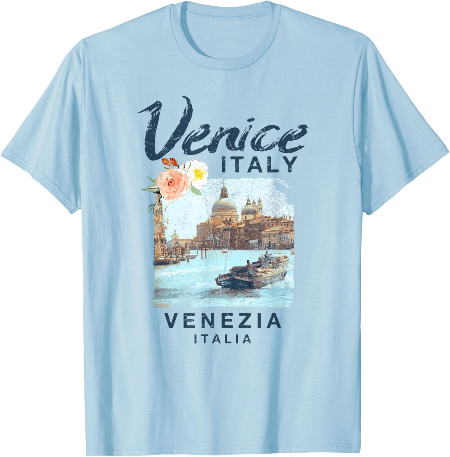 Venice Italy | Venezia Italia Vintage T Shirt T-Shirt - T-Shirt | Light Blue