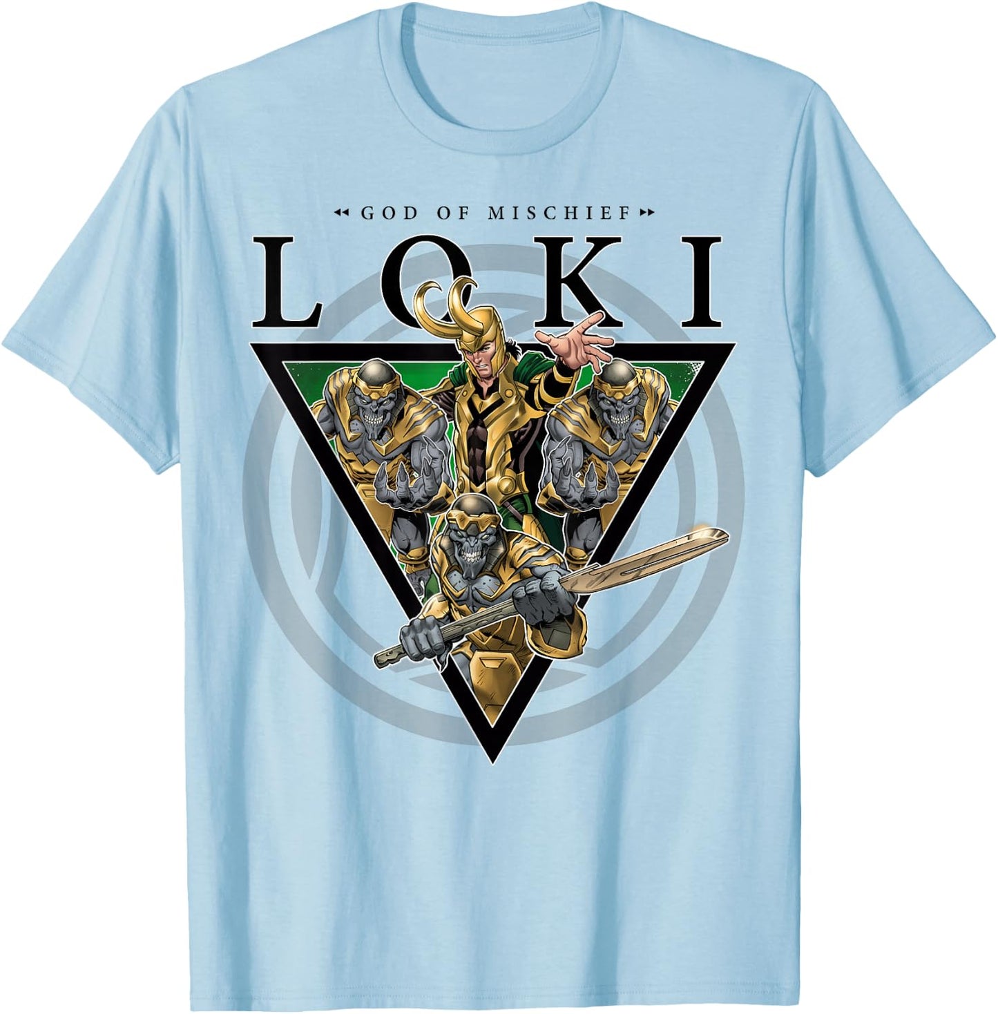 Marvel Loki The Master of Mischief & Entourage T-Shirt - T-Shirt | Light Blue