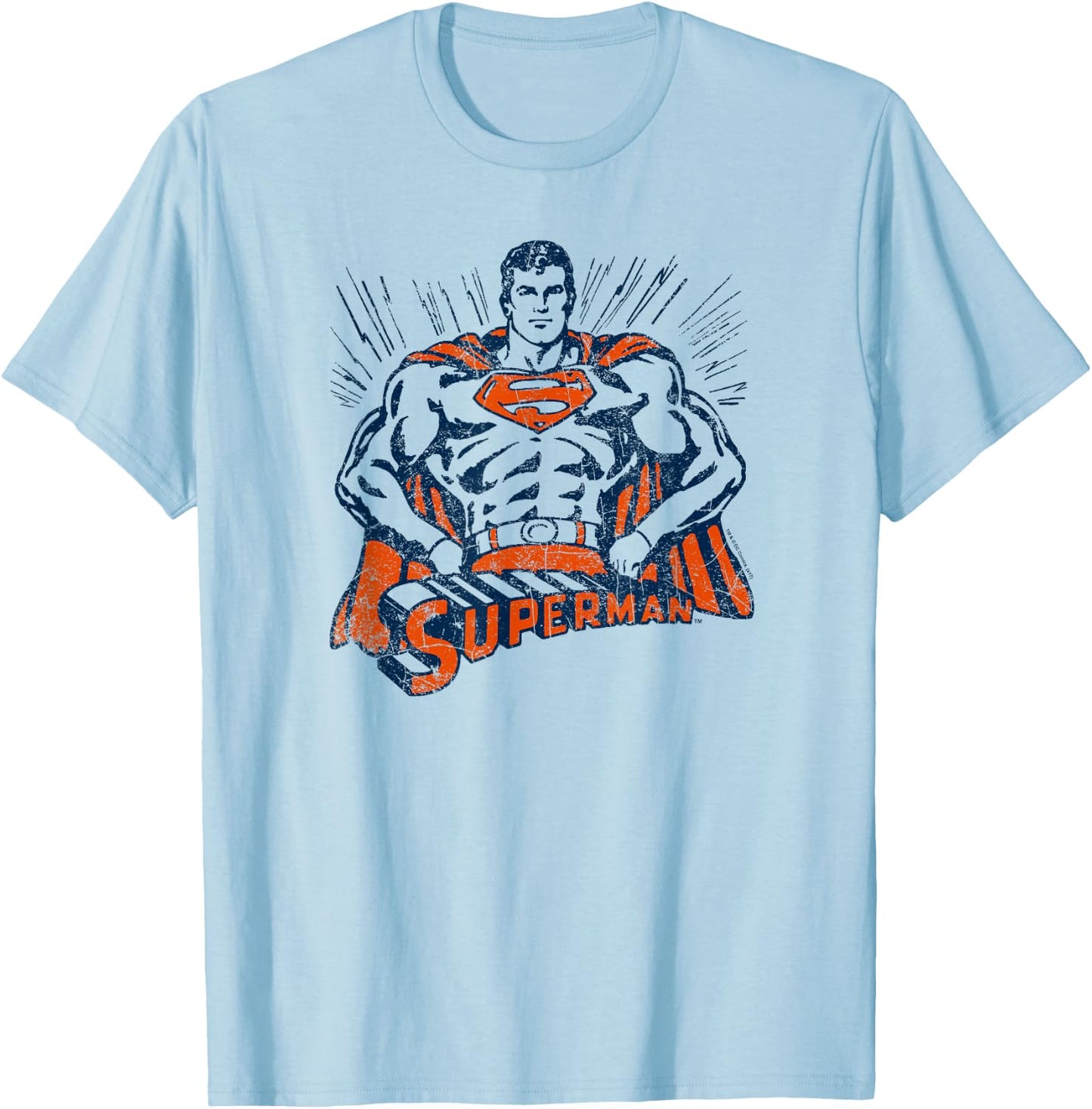 Superman Vintage Stance T Shirt T-Shirt - T-Shirt | Light Blue