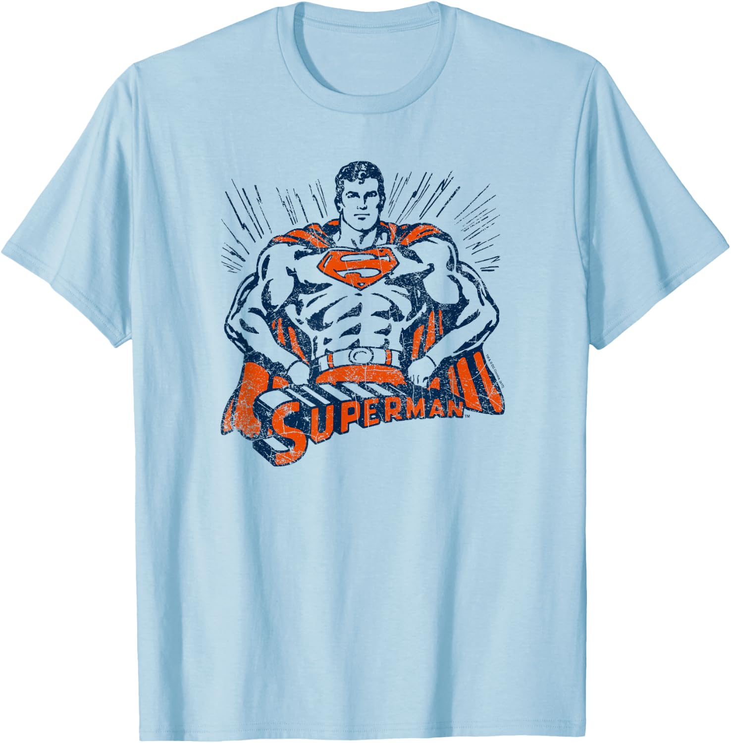 Superman Vintage Stance T Shirt T-Shirt - T-Shirt | Light Blue