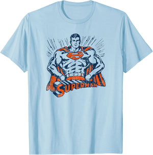 Superman Vintage Stance T Shirt T-Shirt - T-Shirt | Light Blue
