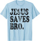 Jesus Saves Bro Vintage Hidden Christian Cross T-Shirt - T-Shirt | Light Blue