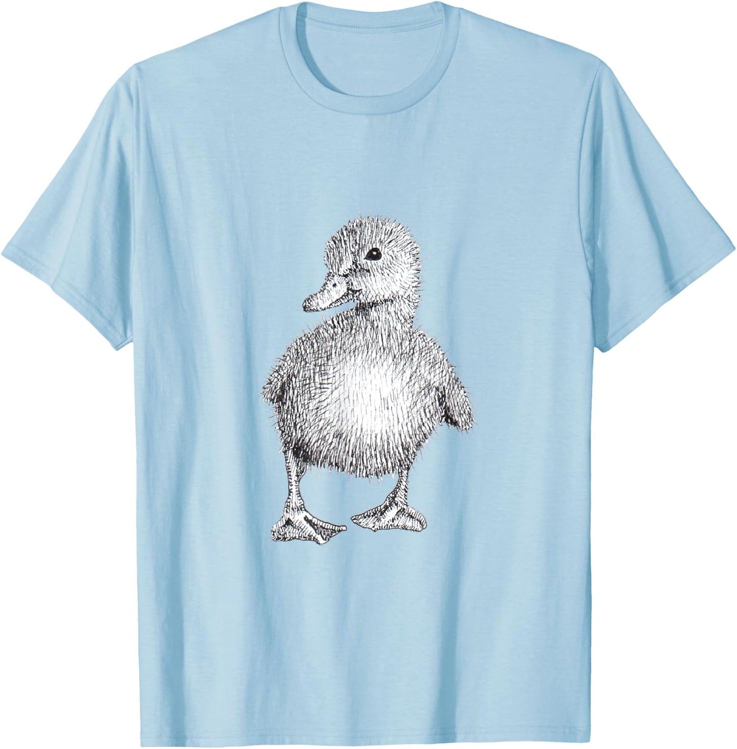 Duckling Cute Pen & Ink Drawing T-Shirt - T-Shirt | Light Blue