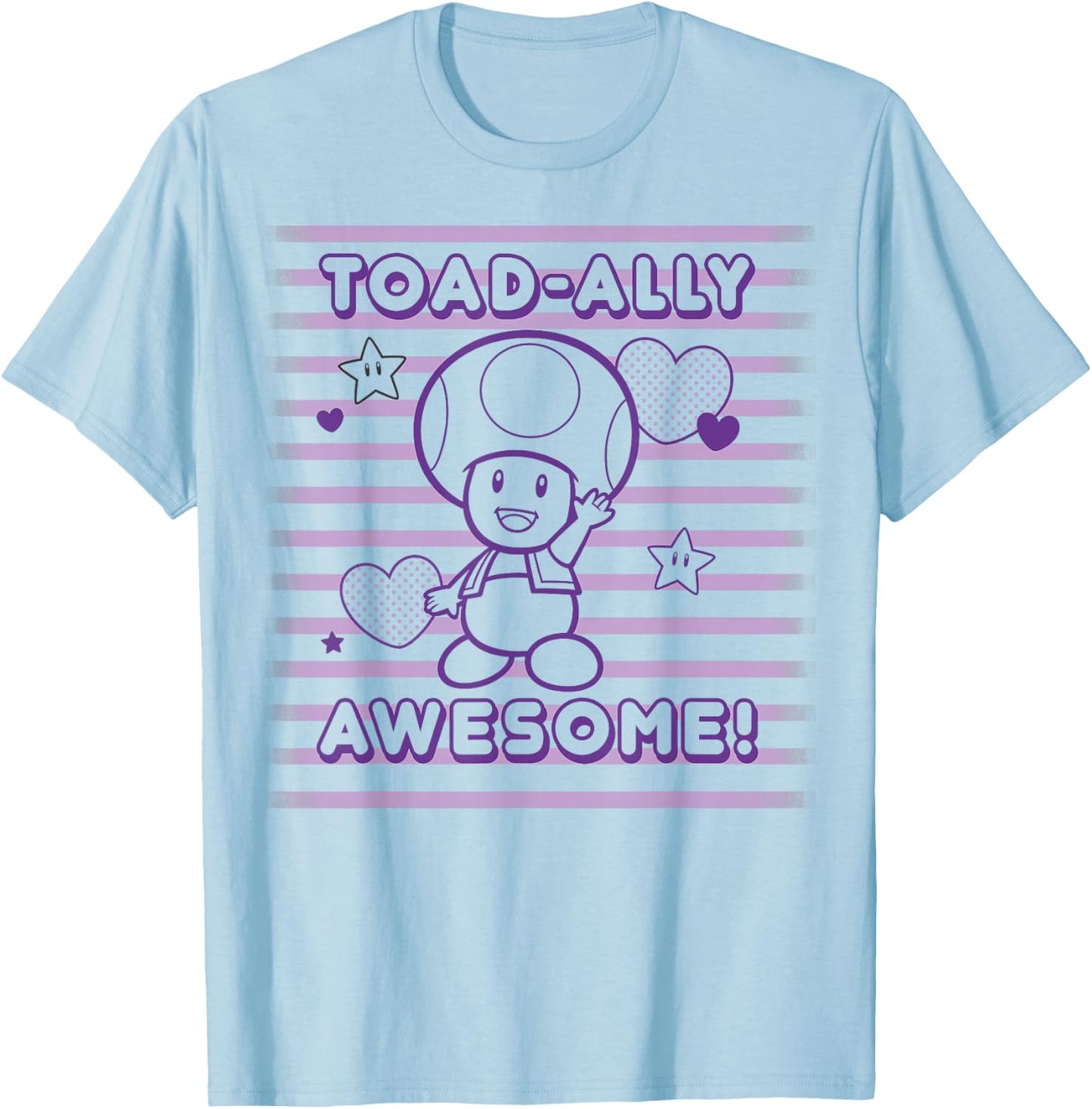 Nintendo Super Mario Toad-Ally Awesome Cute Graphic T-Shirt - T-Shirt | Light Blue