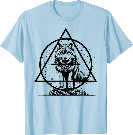 Therian Wolf Theta Delta Symbol T-Shirt - T-Shirt | Light Blue