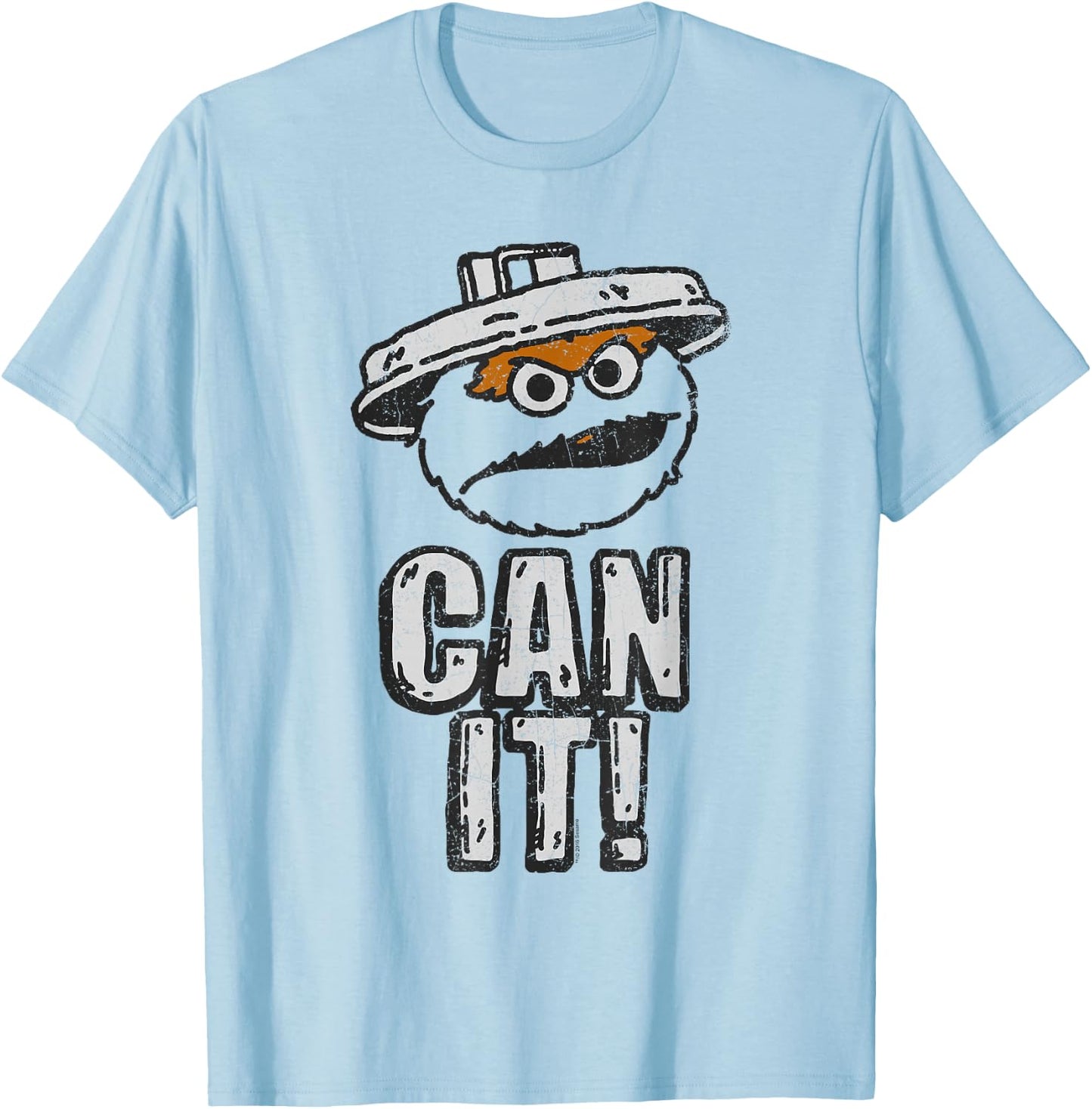 Sesame Street Oscar The Grouch Can It T-Shirt - T-Shirt | Light Blue