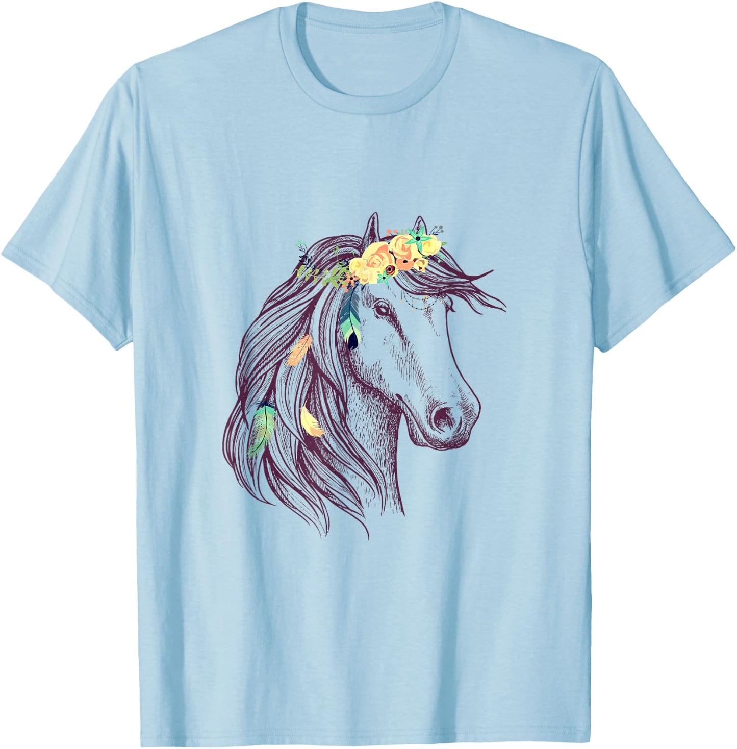 Horse Graphic - Horse For Girls T-Shirt - T-Shirt | Light Blue