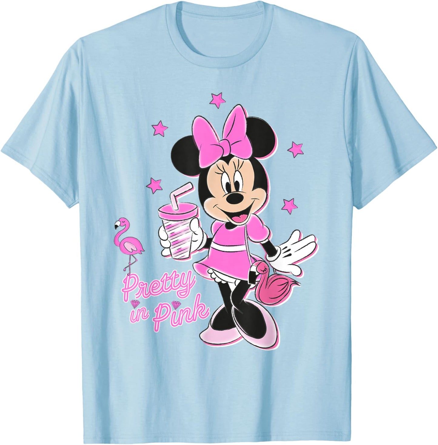 Disney Minnie Mouse Pretty in Pink T-Shirt - T-Shirt | Light Blue