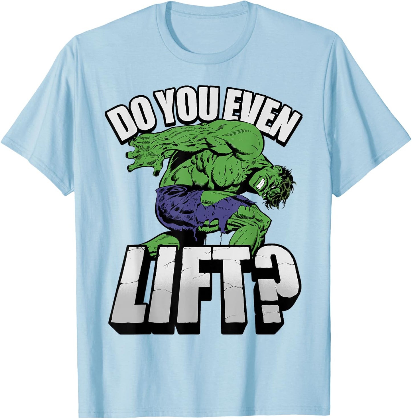 Marvel Hulk Do You Even Lift Workout Graphic T-Shirt - T-Shirt | Light Blue