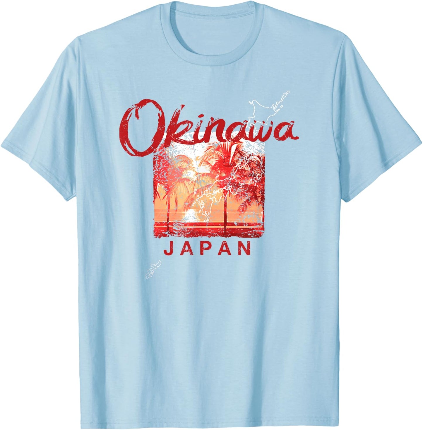 Okinawa Japan Japanese Retro Vintage Travel T-Shirt - T-Shirt | Light Blue
