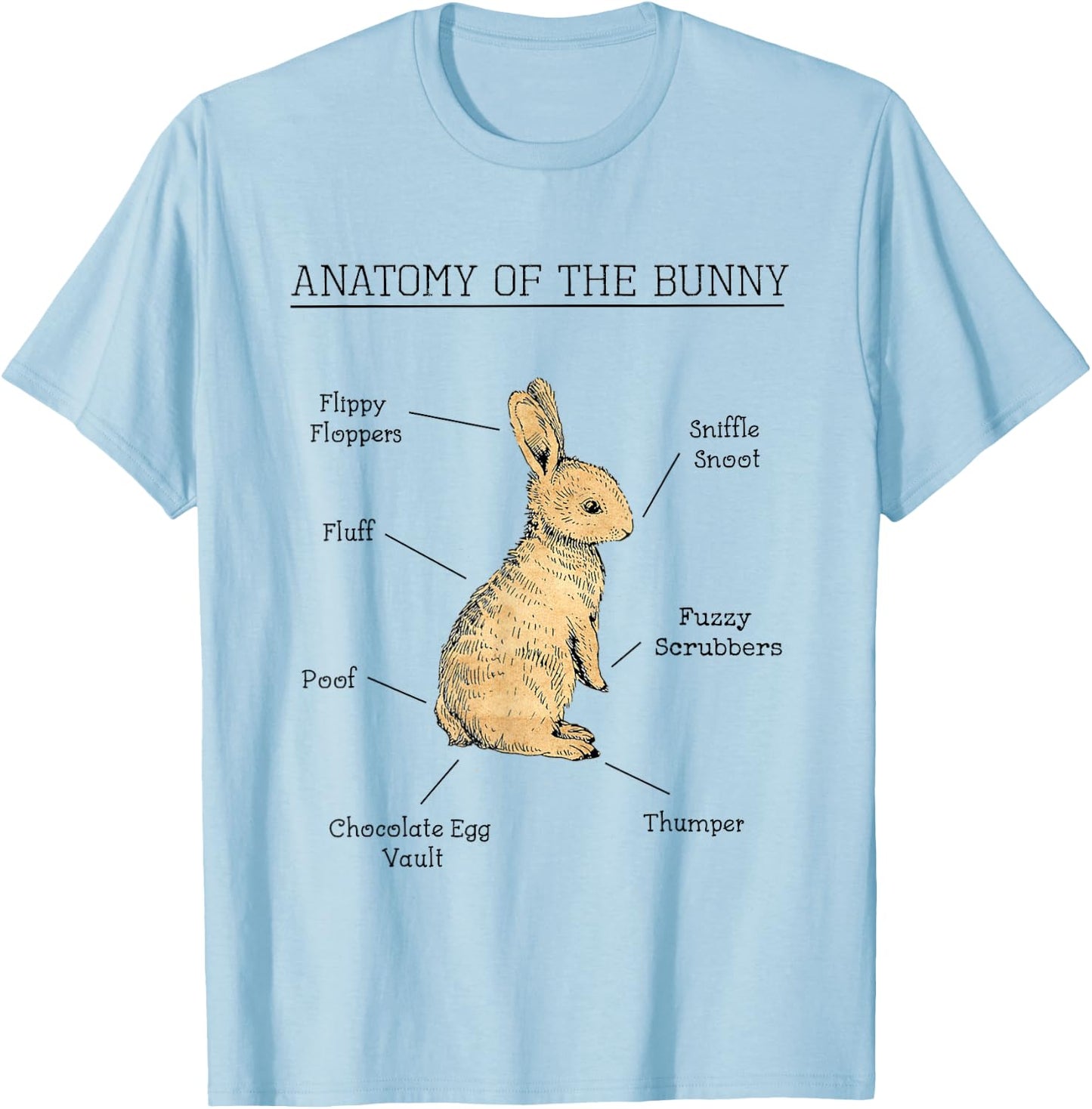 Anatomy Of The Bunny Cute Animal Love Rabbit Easter Funny T-Shirt - T-Shirt | Light Blue