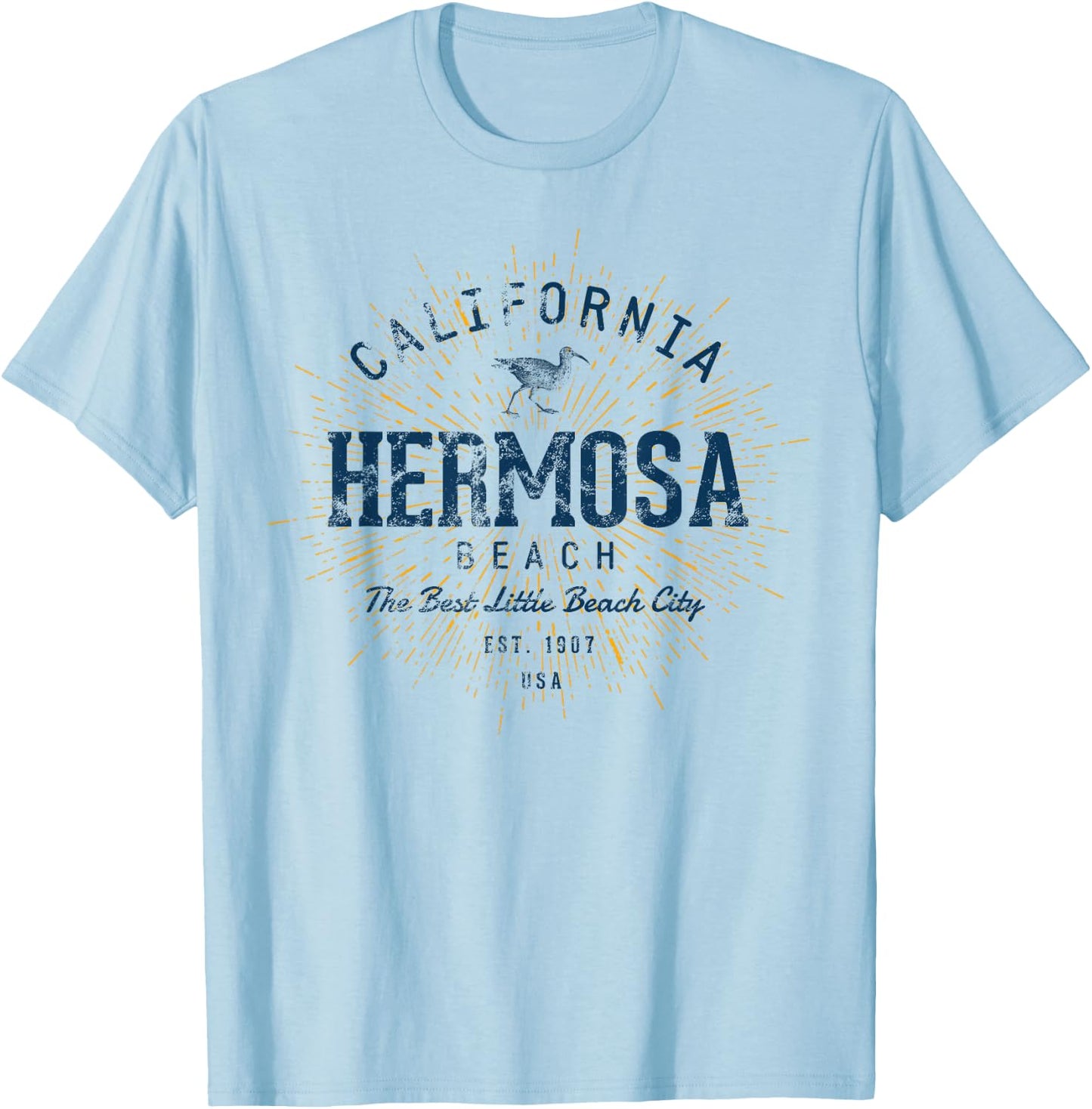 Vintage Hermosa Beach T-Shirt - T-Shirt | Light Blue