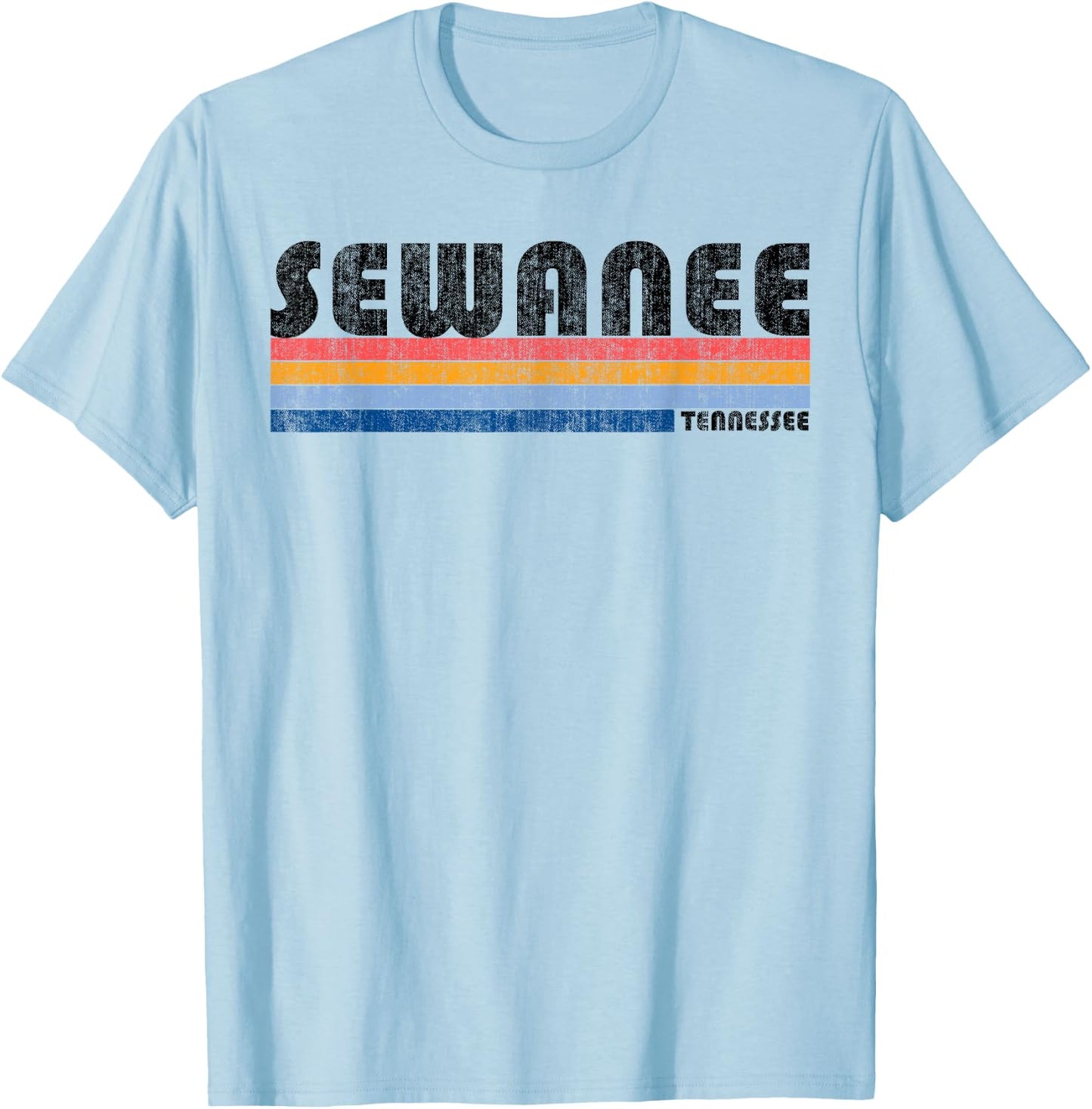 Vintage 1980s Style Sewanee TN T Shirt T-Shirt - T-Shirt | Light Blue
