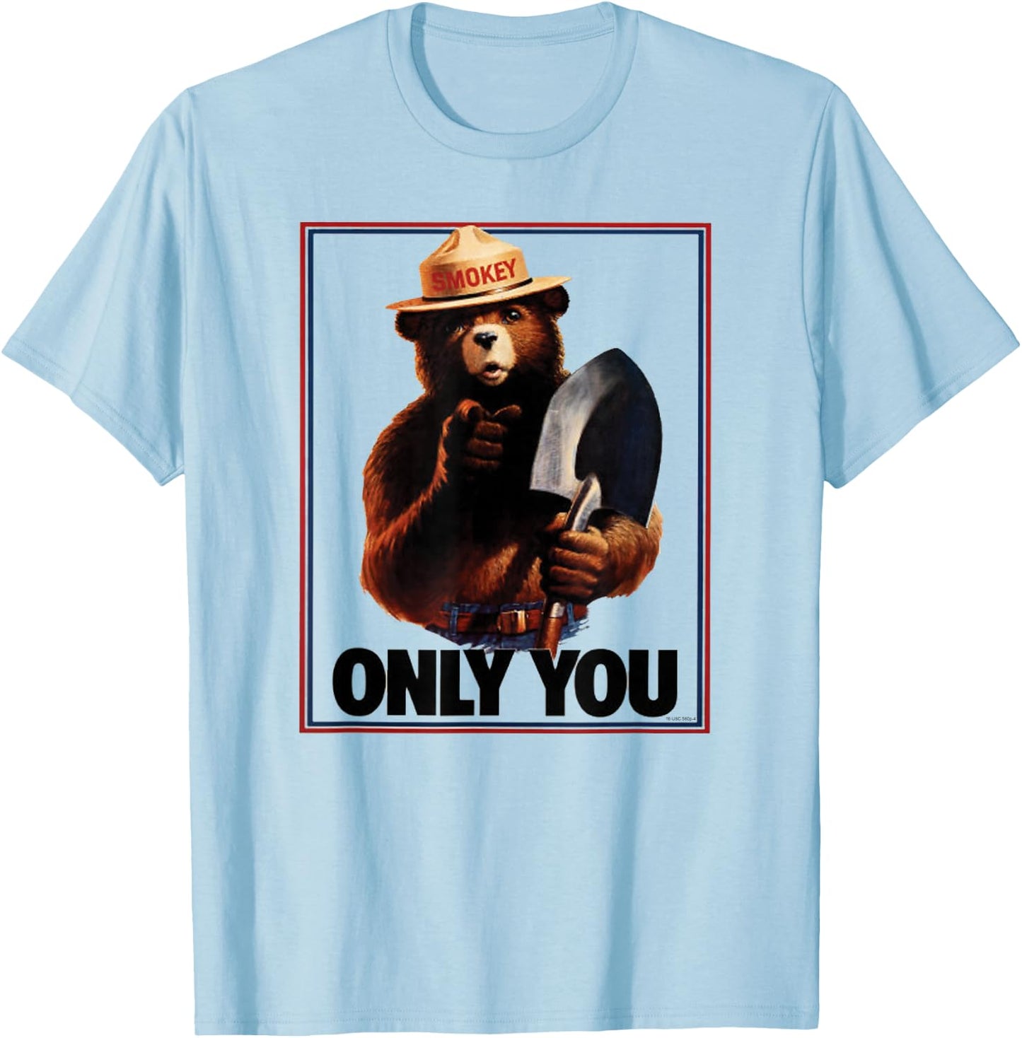 Smokey Bear Only You Patriotic T-Shirt - T-Shirt | Light Blue