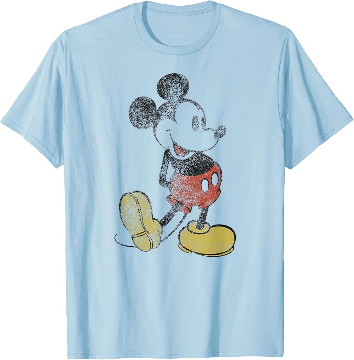 Disney - Mickey Mouse Distressed Classic Pose T-Shirt - T-Shirt | Light Blue