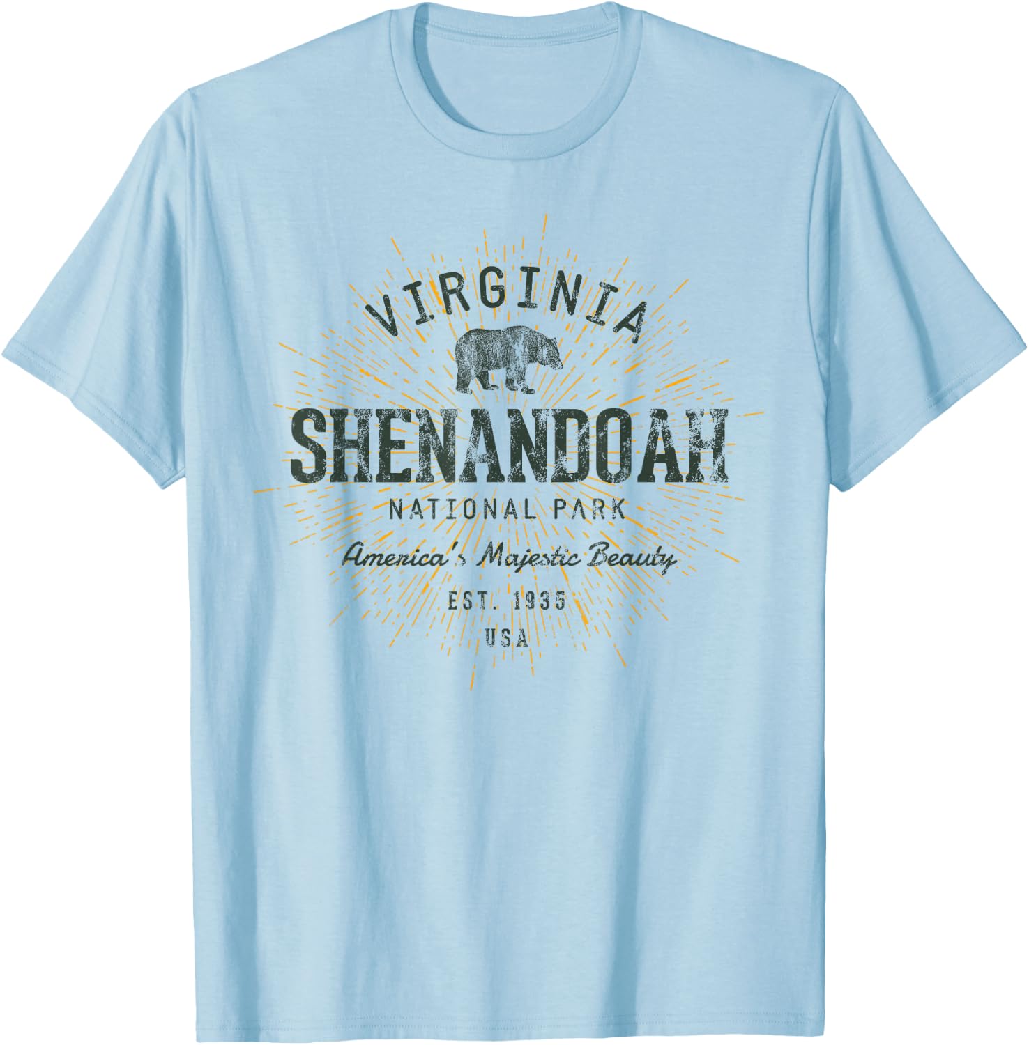 Retro Style Vintage Shenandoah National Park T-Shirt - T-Shirt | Light Blue