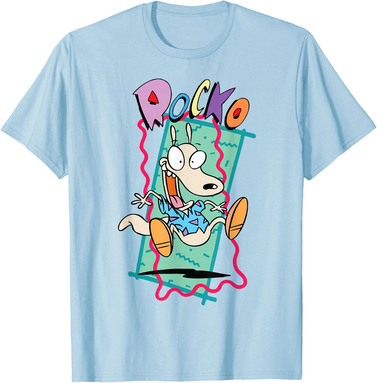Nickelodeon Rocko's Modern Life 90's Retro T-Shirt - T-Shirt | Light Blue