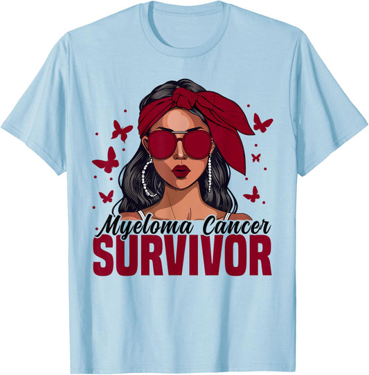Myeloma Cancer Survivor Month Myeloma Cancer Awareness T-Shirt - T-Shirt | Light Blue