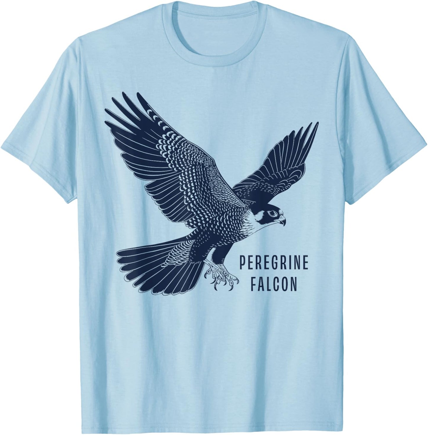 Peregrine Falcon Gifts Falconer & Falconry Gear Peregrine Falcon -Adult Grey Small Classic Fit Short Sleeve T-Shirt - T-Shirt | Light Blue