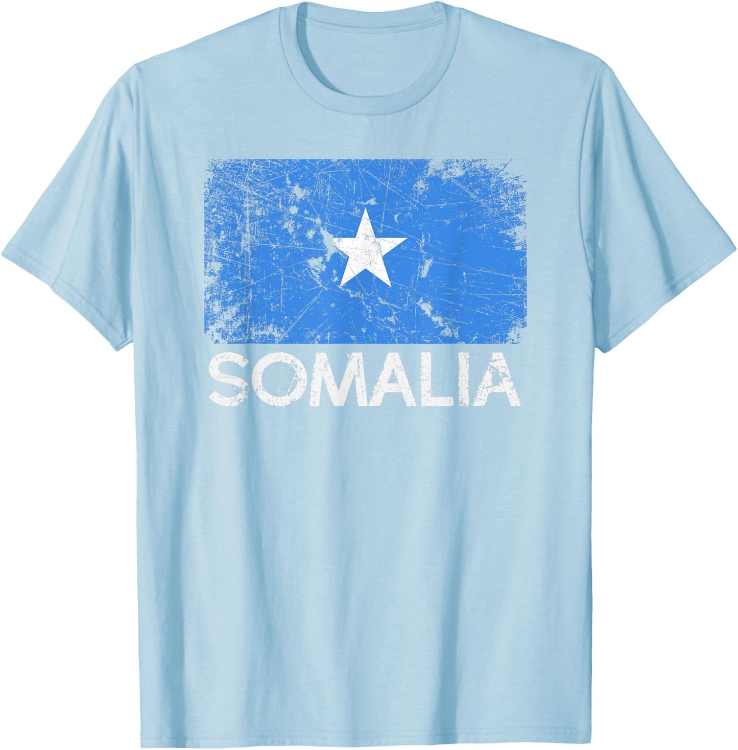 Somali Flag | Vintage Made In Somalia Gift T-Shirt - T-Shirt | Light Blue