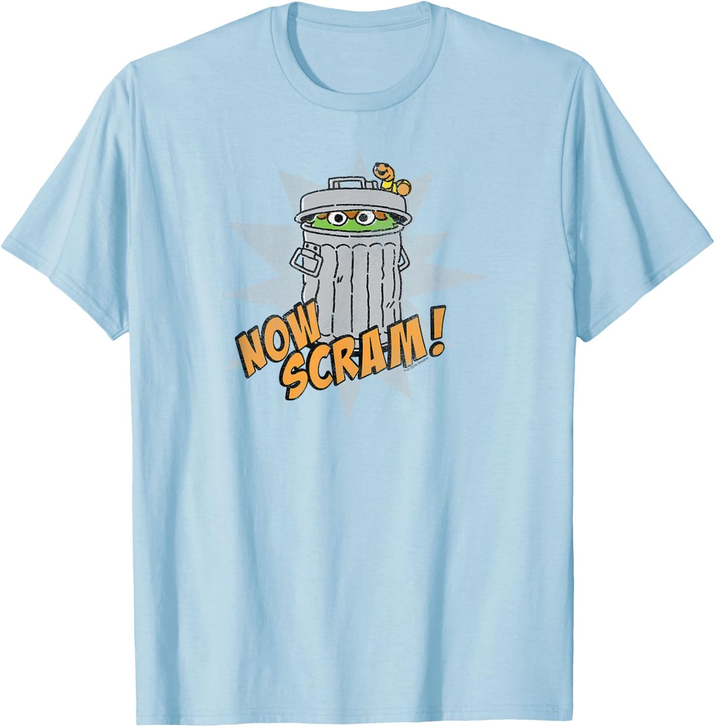 Sesame Street Oscar The Grouch Now Scram T-Shirt - T-Shirt | Light Blue