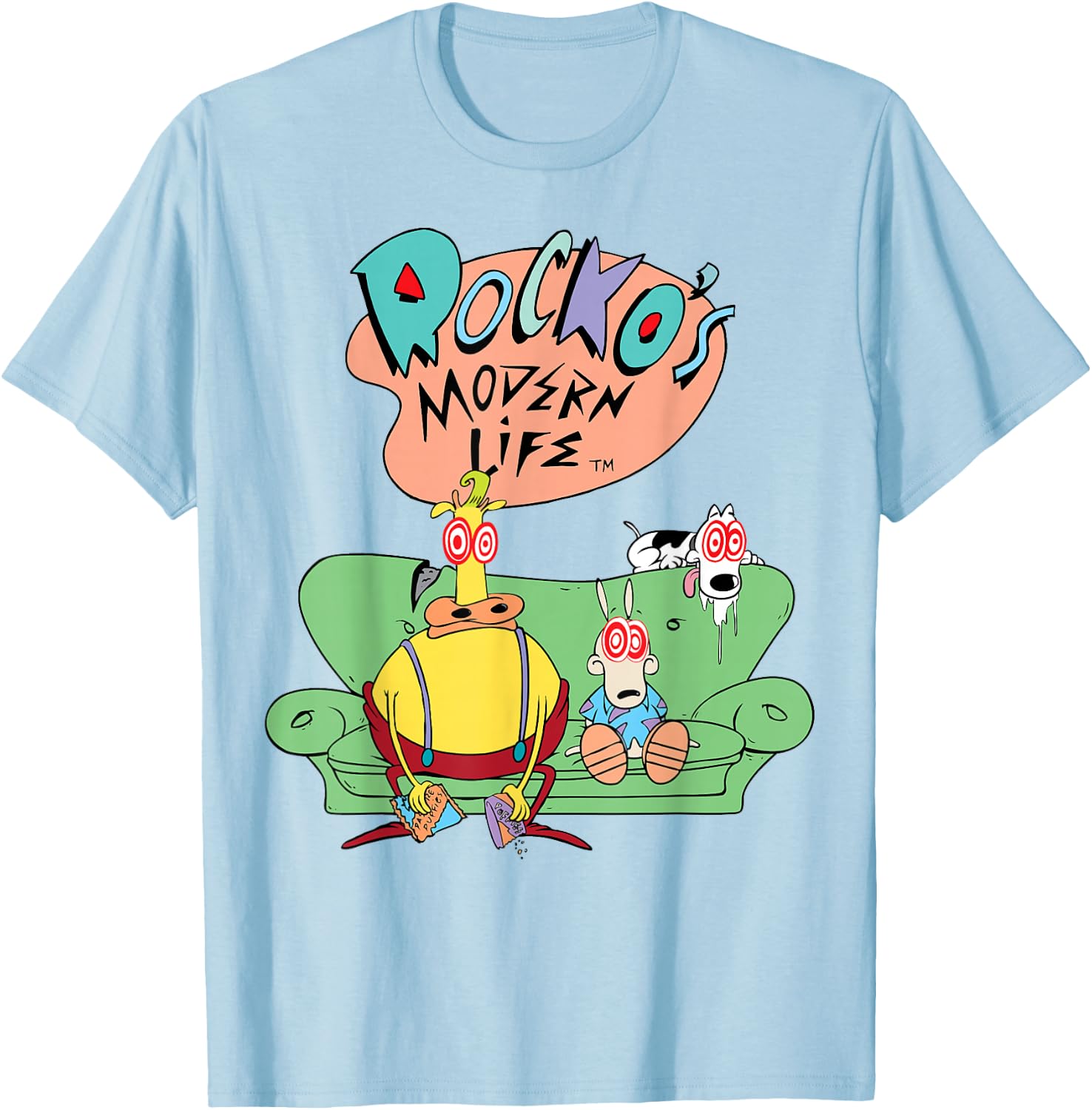 Nickelodeon Rocko's Modern Life Dazed and Confused T-Shirt - T-Shirt | Light Blue