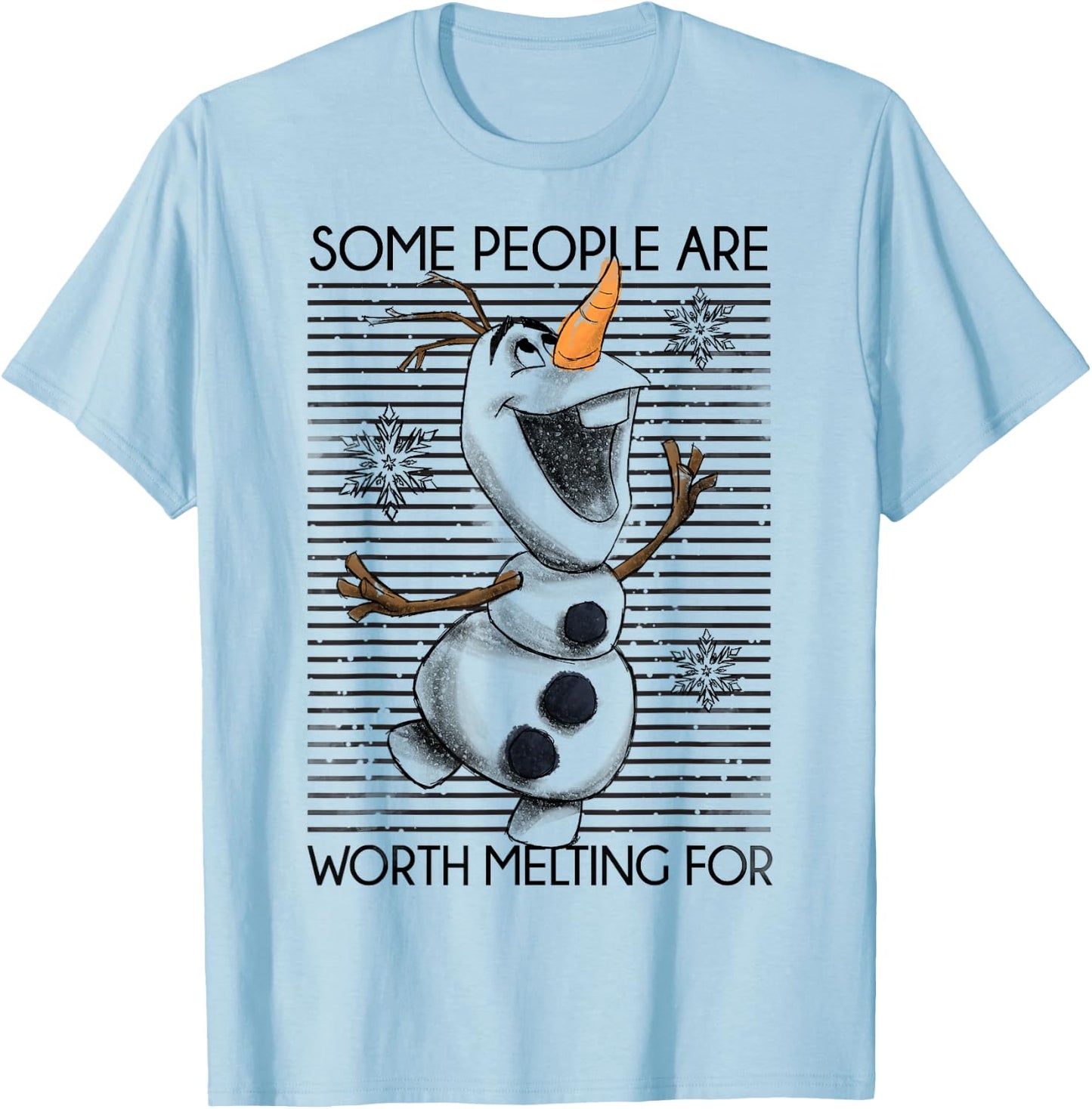 Disney Frozen Olaf Some People are Worth Melting for T-Shirt - T-Shirt | Light Blue