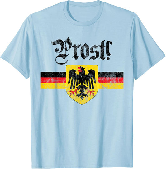 Prost! German Coat of Arms Oktoberfest T-Shirt - T-Shirt | Light Blue