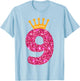 Happy Birthday Girls 9th Party 9 Years Old Bday T-Shirt - T-Shirt | Light Blue