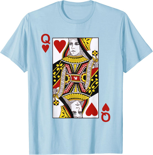 Queen of Hearts Blackjack Cards Poker 21 Q Couple Matching T-Shirt - T-Shirt | Light Blue