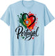 I Love Portugal Vacation Travel Heart Flag Tourist Design T-Shirt - T-Shirt | Light Blue