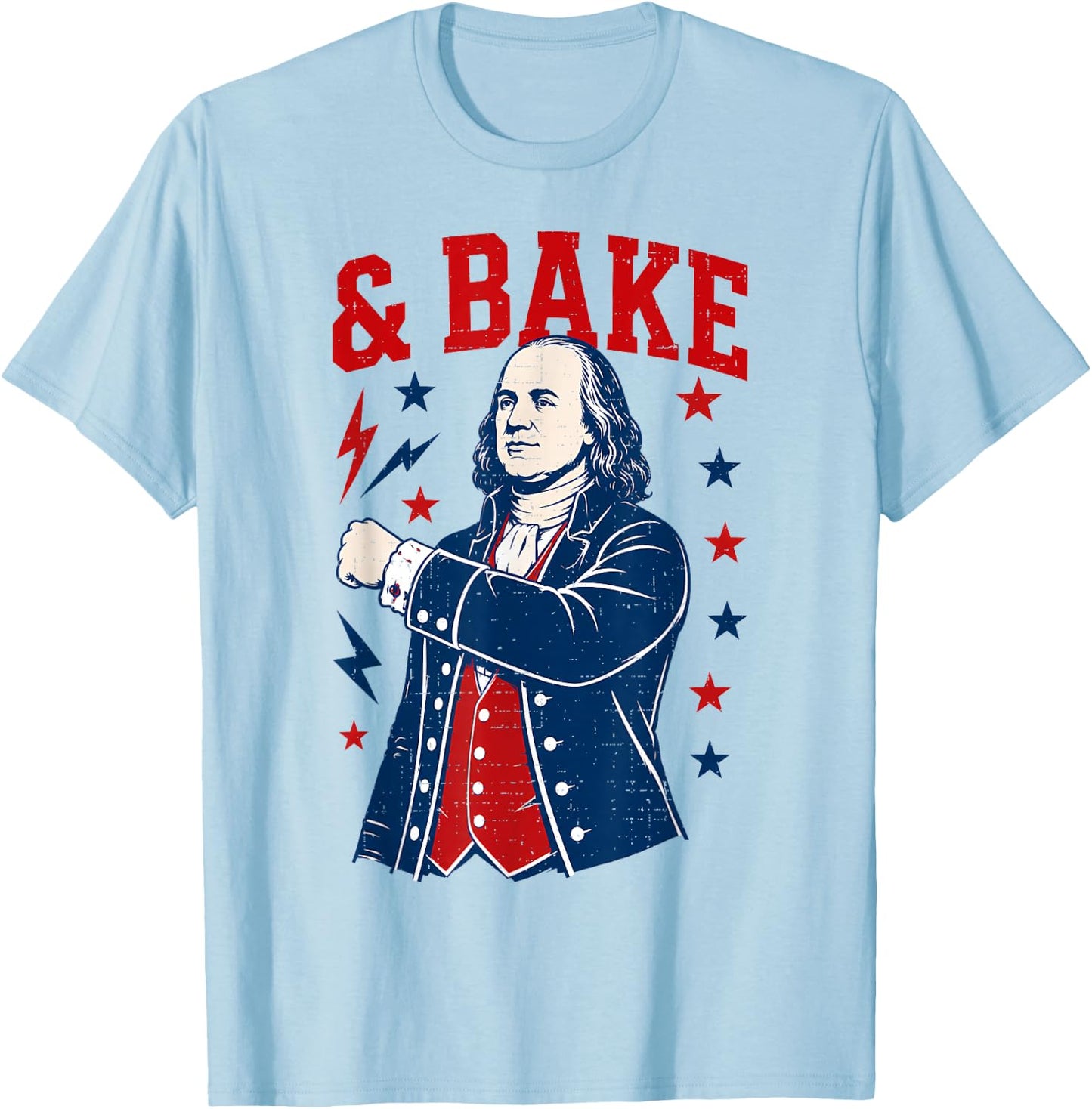 Funny Shake and Bake 4th of July Couple Matching T-Shirt - T-Shirt | Light Blue