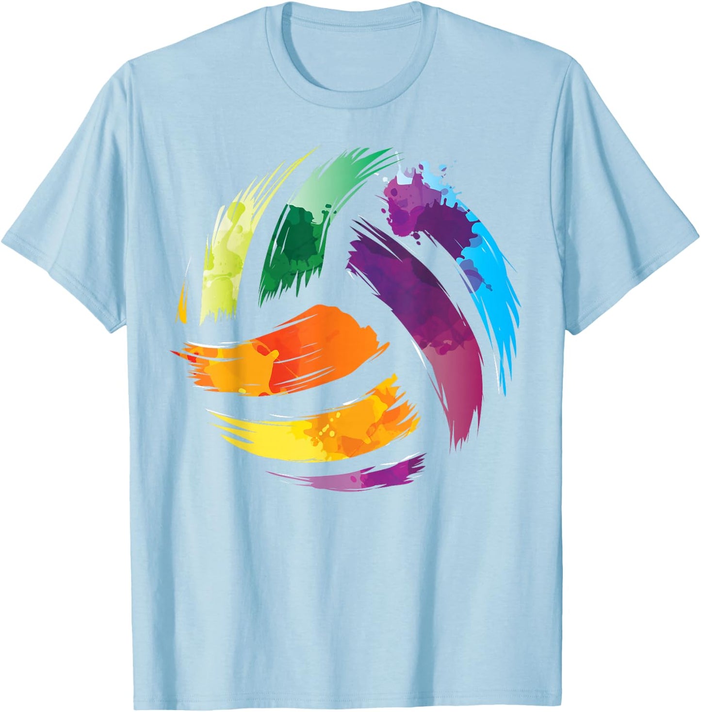 Colorful Volleyball Shirt | Cute Colorsplash Ball Gift T-Shirt - T-Shirt | Light Blue