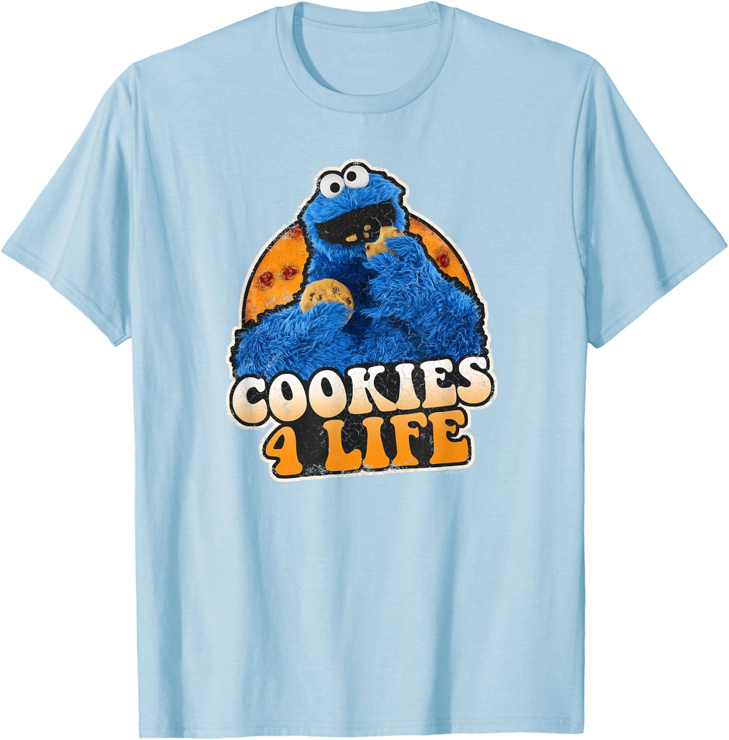 Sesame Street Cookie Monster Cookies 4 Life T-Shirt - T-Shirt | Light Blue