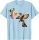 Realistic Hummingbird and Flower Nature Art T-Shirt - T-Shirt | Light Blue