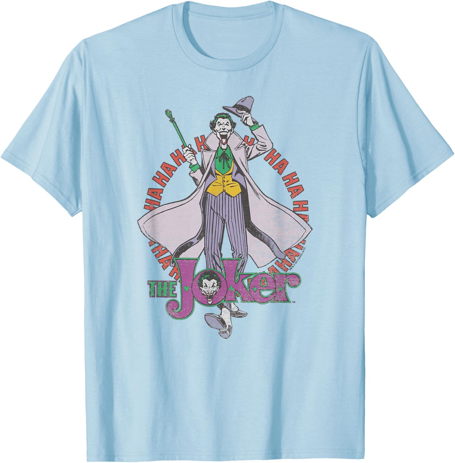 Batman the Joker Maniacal T Shirt T-Shirt - T-Shirt | Light Blue