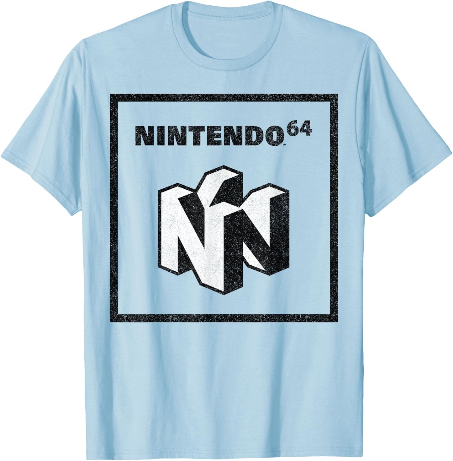 Nintendo 64 Logo Black & White Element Graphic T-Shirt - T-Shirt | Light Blue