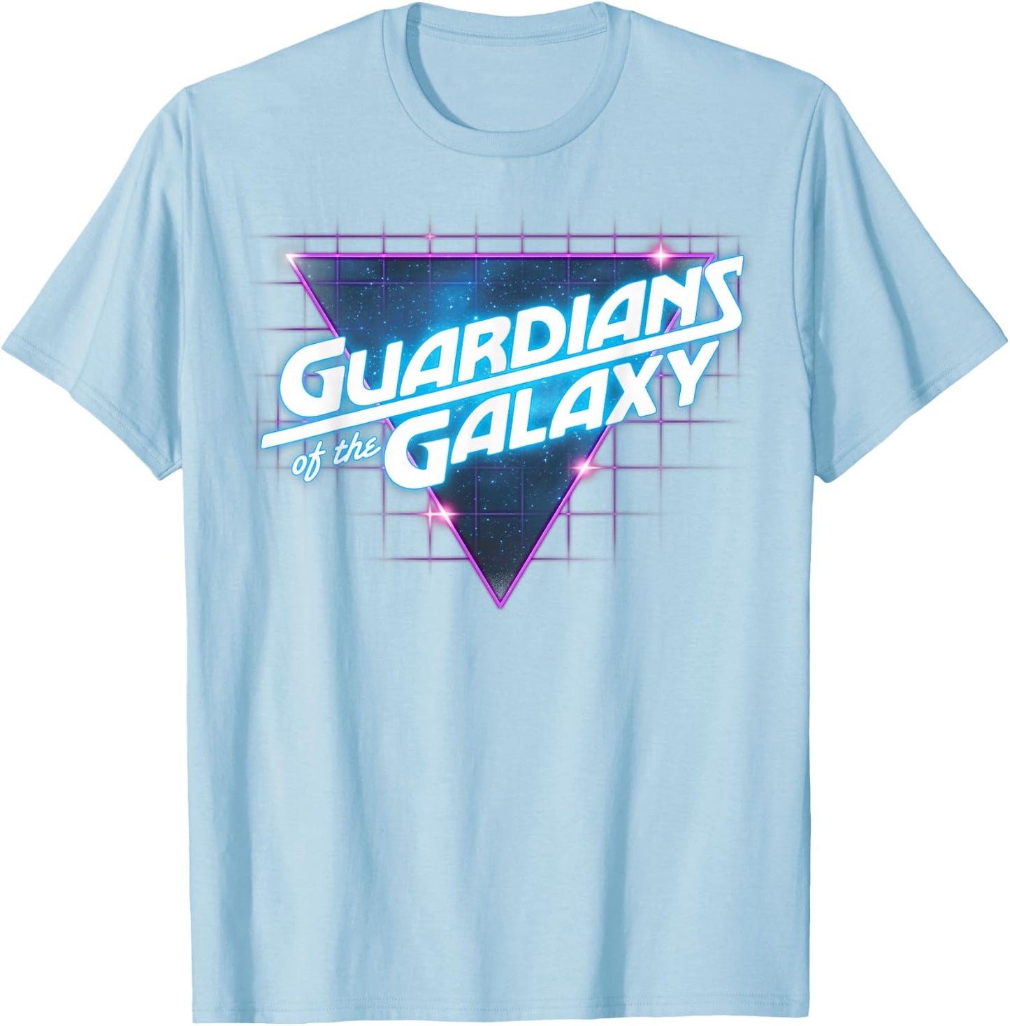 Marvel Guardians of The Galaxy Vintage Grid Neon Logo T-Shirt - T-Shirt | Light Blue