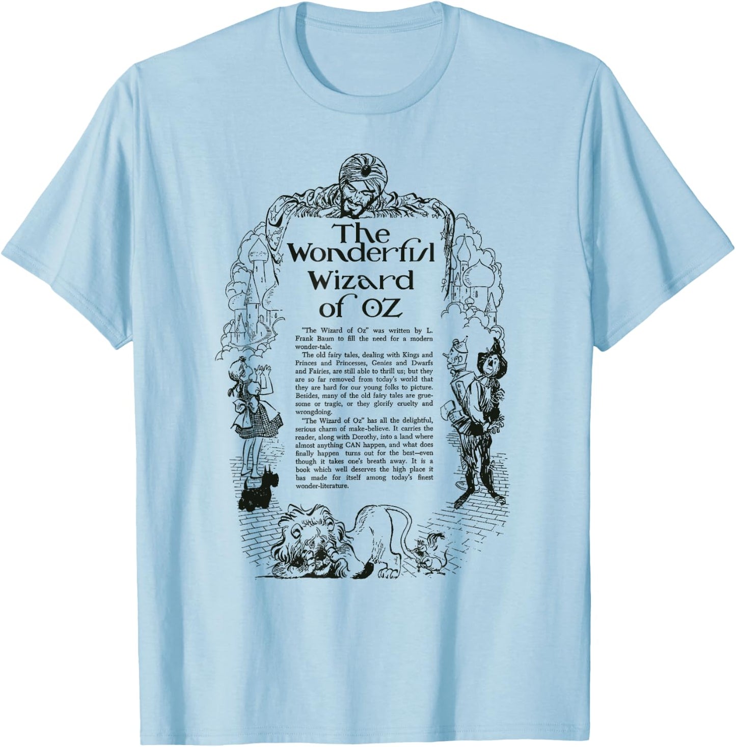 Retro Vintage Wizard of OZ Gifts Oz Book Dorothy Toto Lion Scarecrow Tin Man Wizard of OZ T-Shirt - T-Shirt | Light Blue