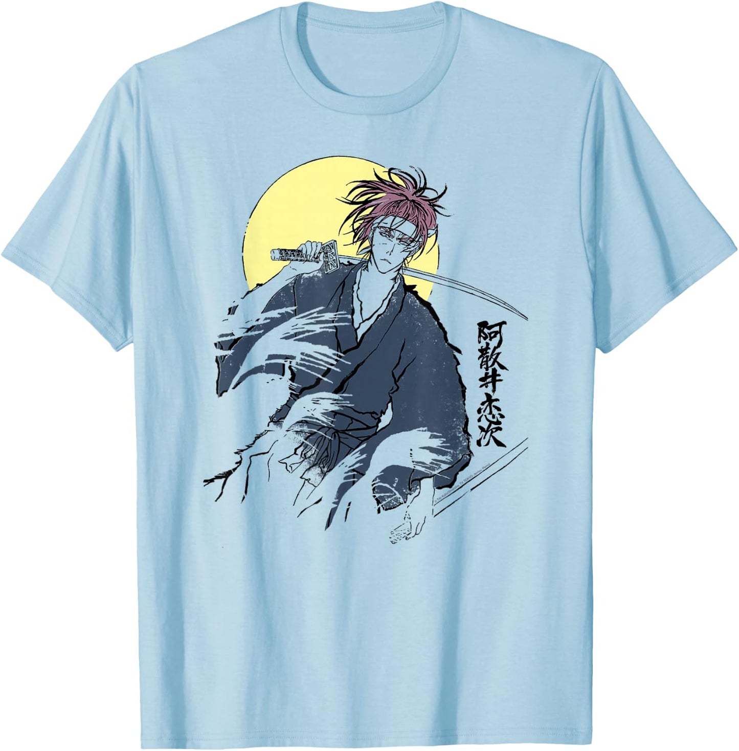 Bleach Renji Illustration Anime T-Shirt - T-Shirt | Light Blue