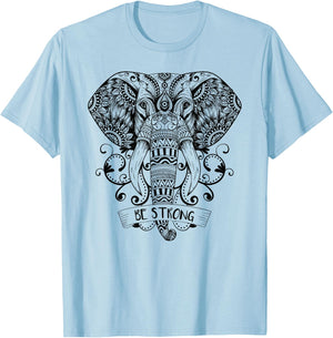 Elephant Sei stark Mandala & Yoga Meditation T-Shirt - T-Shirt | Light Blue