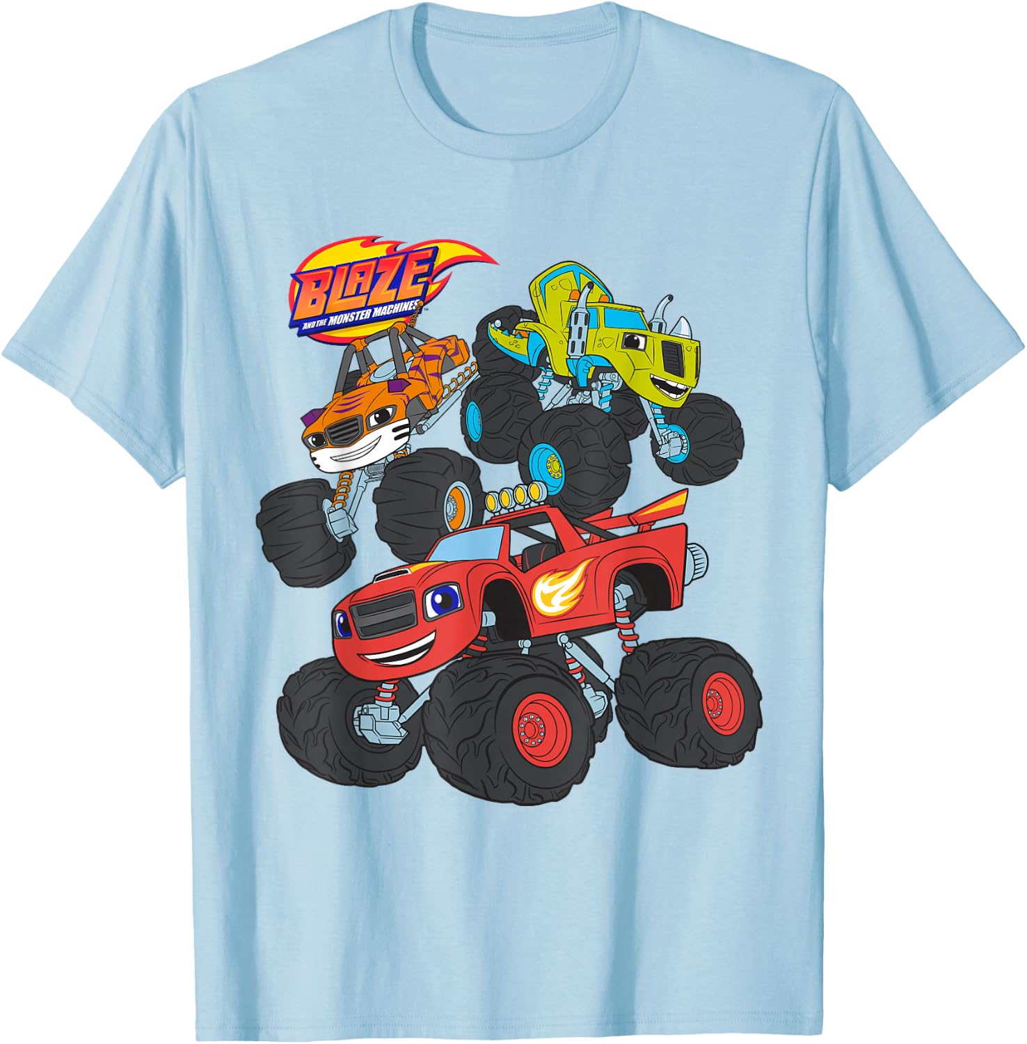 Blaze & The Monster Machines (BLAZE, STRIPES, ZEG) T-Shirt - T-Shirt | Light Blue