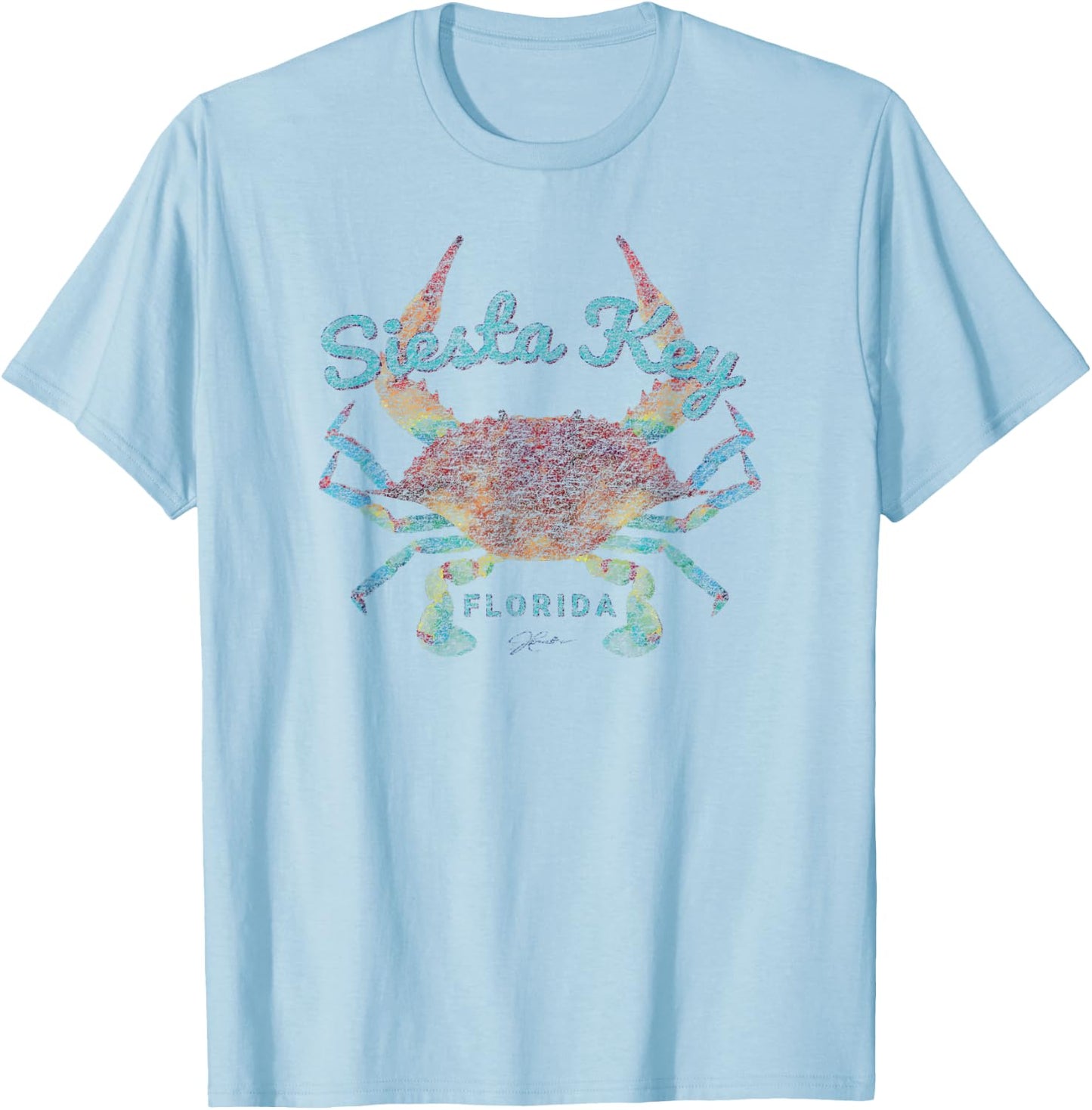 JCombs: Siesta Key, FL, Blue Crab T-Shirt - T-Shirt | Light Blue
