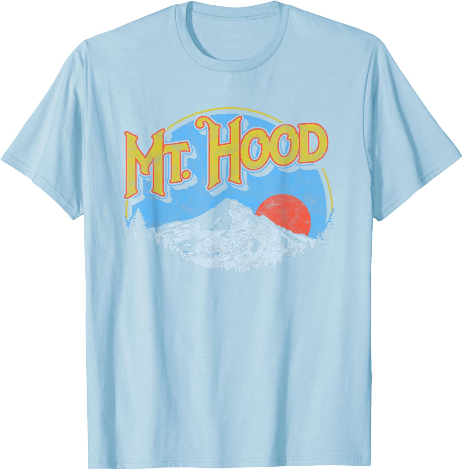 Vintage Mt Hood Oregon Nature & Outdoors Retro Graphic Shirt T-Shirt - T-Shirt | Light Blue