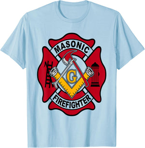 Masonic Firefighter T-Shirt - T-Shirt | Light Blue