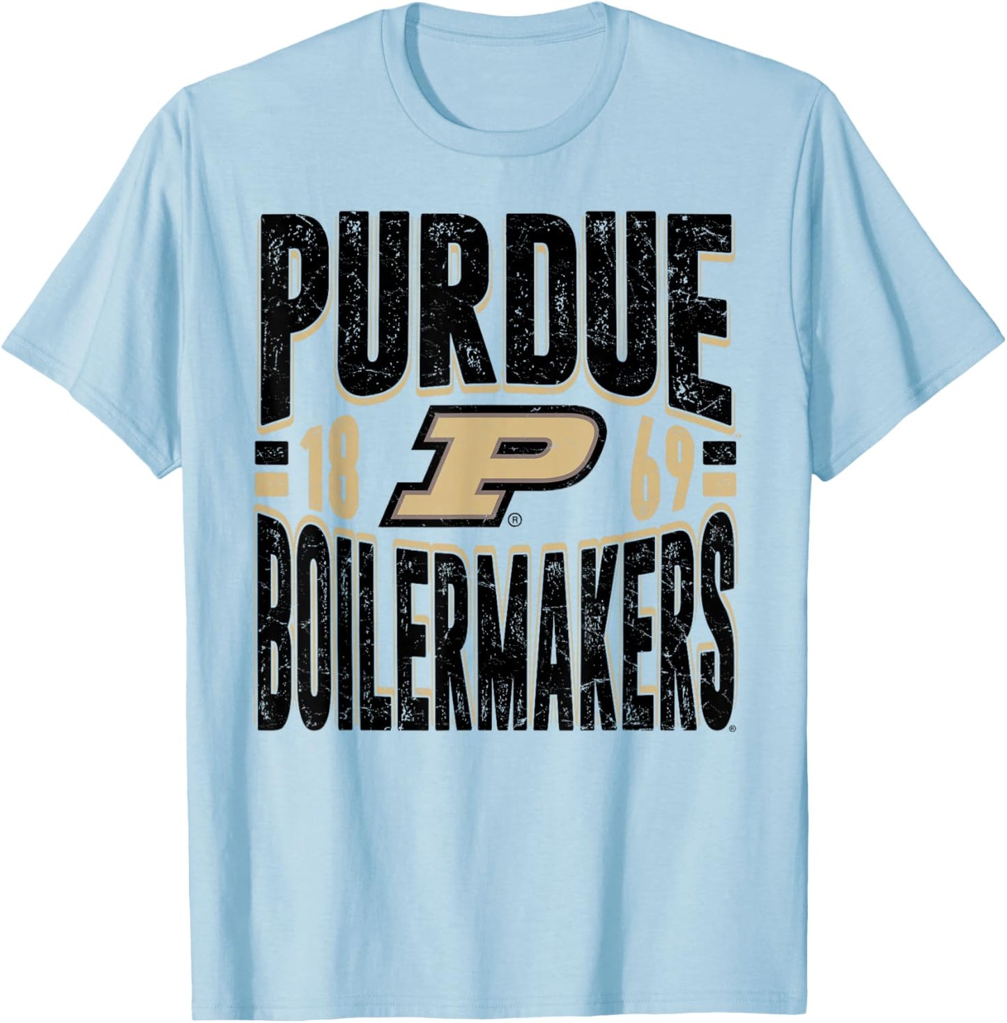 Purdue Boilermakers Vintage 90's Retro White T-Shirt - T-Shirt | Light Blue