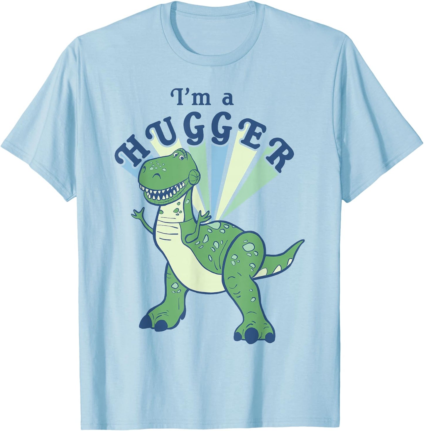Disney Pixar Toy Story 4 Rex I'm A Hugger Colorful Portrait T-Shirt - T-Shirt | Light Blue