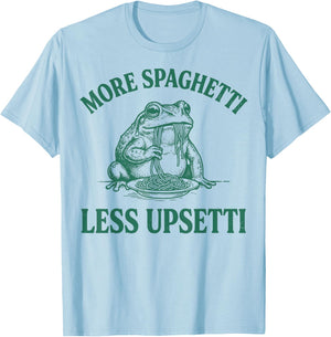 More Spaghetti Less Upsetti Frog T-Shirt - T-Shirt | Light Blue