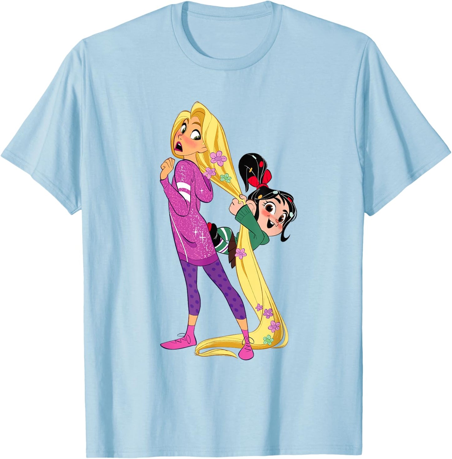 Disney Ralph Breaks The Internet Rapunzel Vanellope T-Shirt - T-Shirt | Light Blue