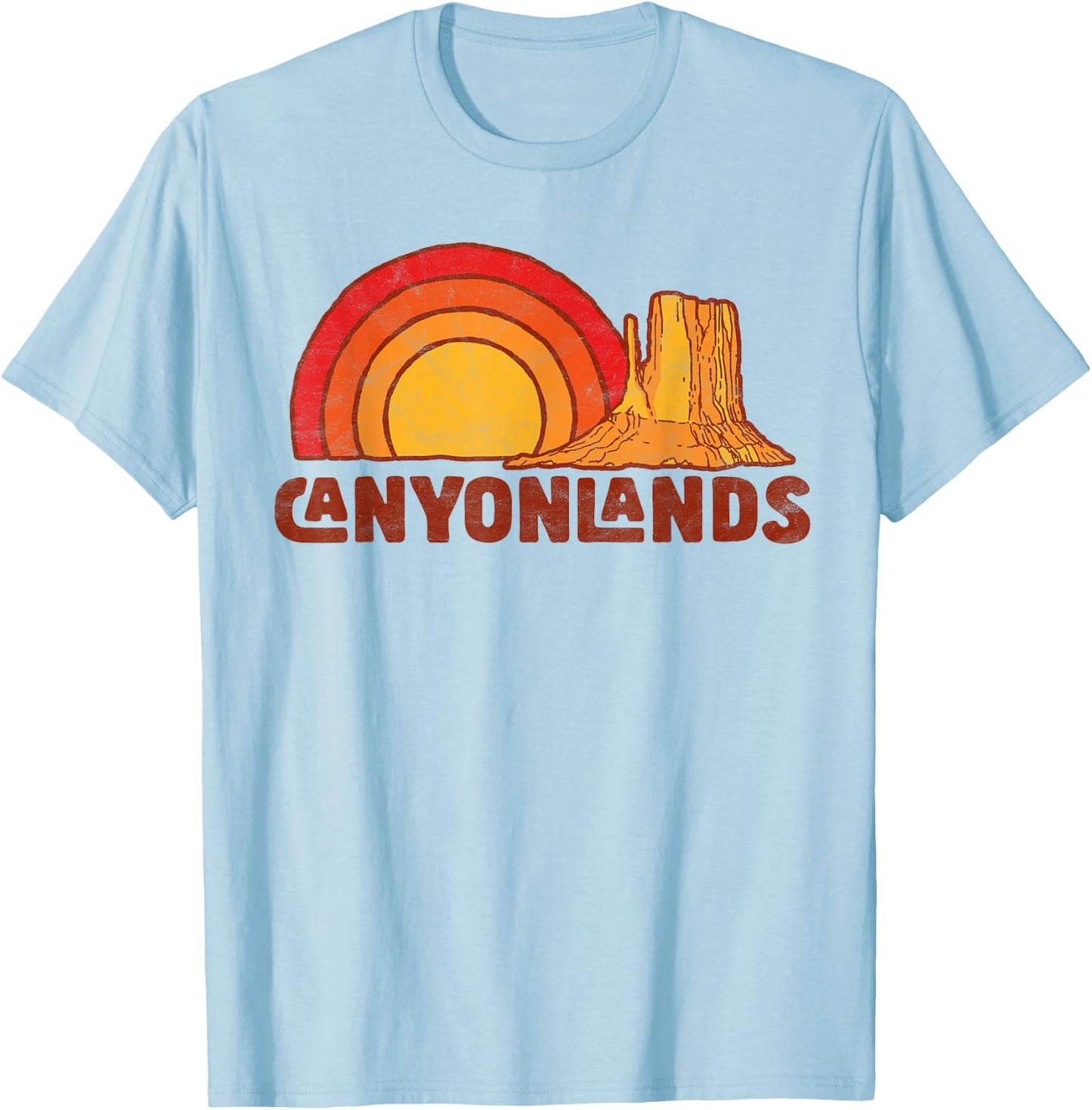 Canyonlands National Park - Vintage Distressed Graphic T-Shirt - T-Shirt | Light Blue